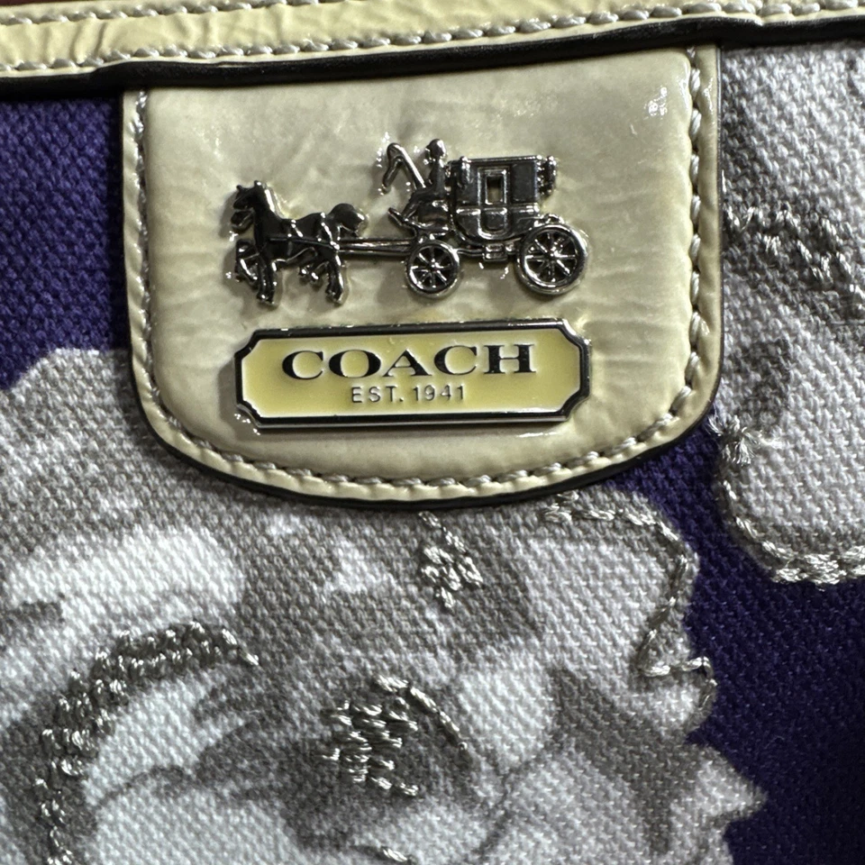 VERY RARE coach floral purse bag vintage style multicolored and leather detail  - Image 2 of 4