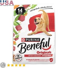 Natural Dry Dog Food High Protein Farm Raised Beef Vitamins Minerals 14 lb New 1.82 per pound