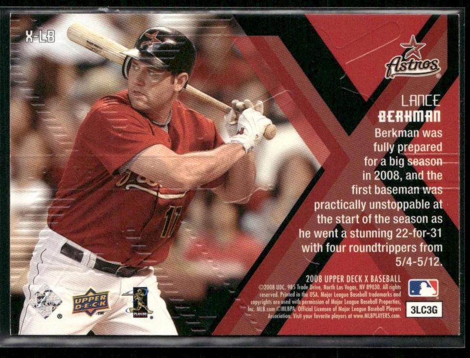 2008 Upper Deck X #X-LB Lance Berkman Xponential - Image 2 of 2