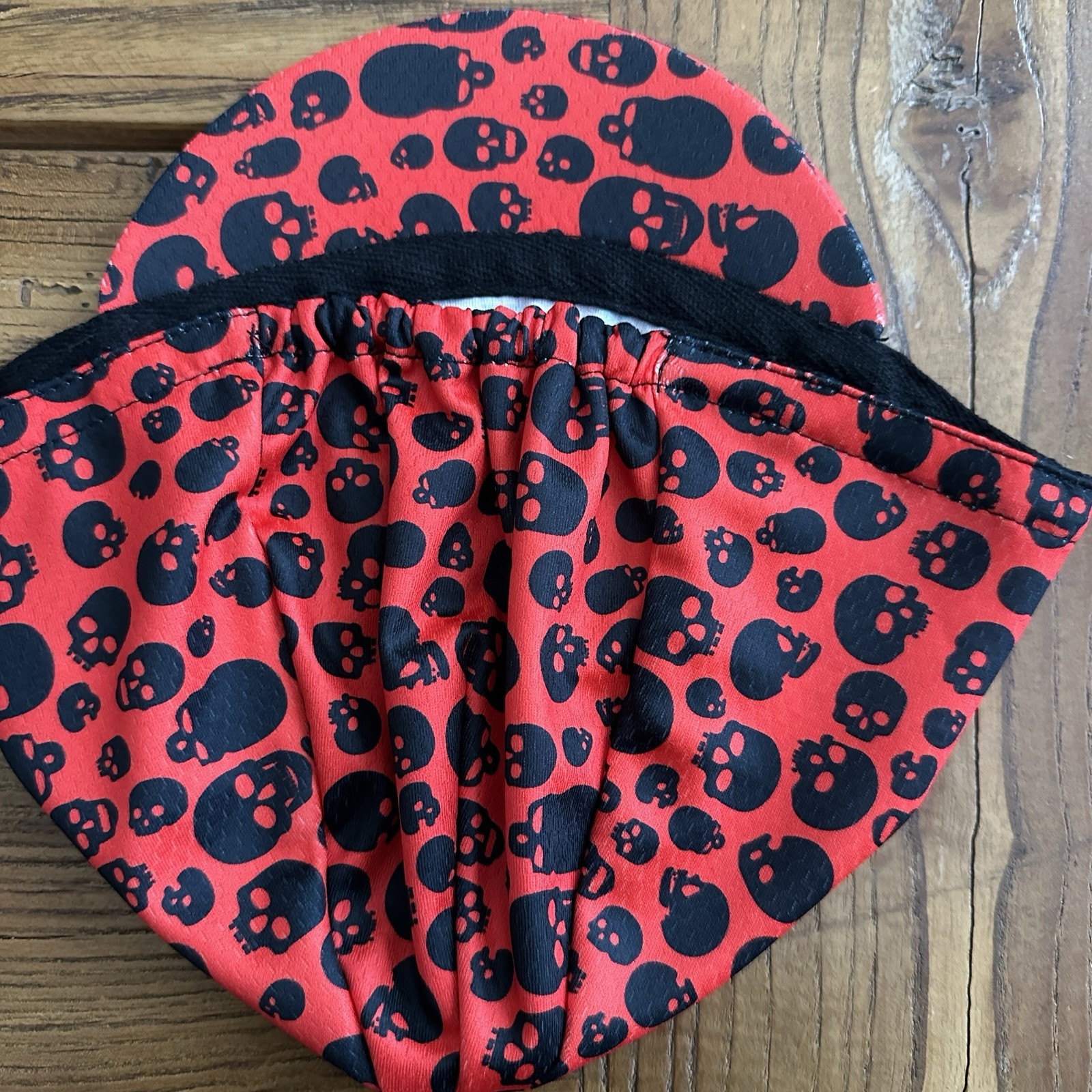 SOLID RED BLACK SKULLS HEX-TEK® Wicking Polyester Team Cycling Cap FREE SHIP !!