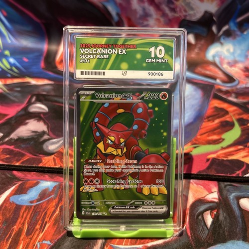 Volcanion EX 171/159 Journey Together Ace 10 Gem Mint Pokemon Card Full Art