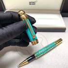 Bid Montblanc Luxury Turquoise Gold Rollerball Pen Floral Executive Gift Rare. — photo 3