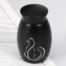 Reusable Black Stainless Steel Pet Urn Decent Cinerary Cremation Box