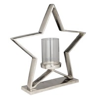 Deko Stern Mit Kerzenhalter Weihnachtsdeko Fensterbank Silber 47X46Cm