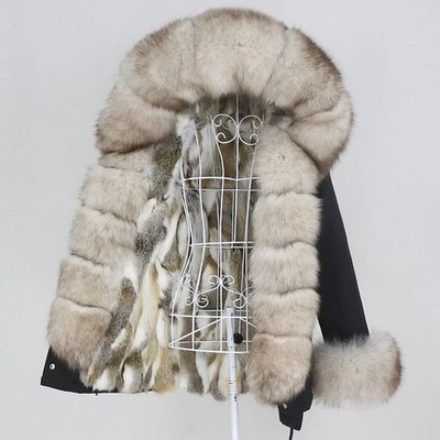 CARMEN CHARLOTT Luxus Echt Pelz FUCHSPELZ Jacke Elegant Winter Größe M NEU!
