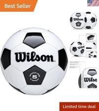 Wilson Traditional Size 5 Soccer Ball Black/White Synthetic Leather