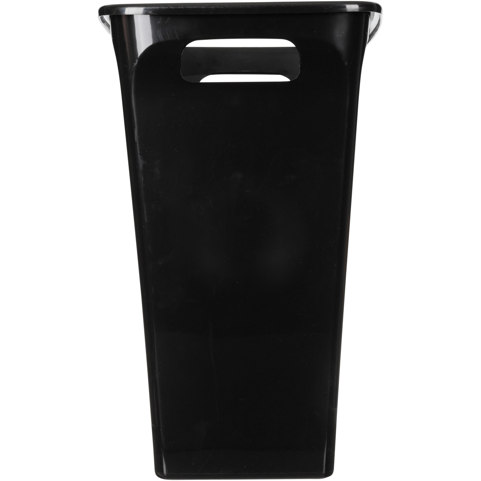 Trash Can, 8.8 Gallon Plastic Open Top Garbage Bucket Bin with No Lid, Black