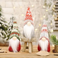 Weihnachtsdeko Wichtel Figuren 3 Stück Plüsch Weihnachtsmann Gnom Klein