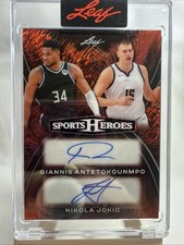 2026 Leaf Sports Heroes Giannis Antetokounmpo & Nikola Jokic 1/1 Dual Auto