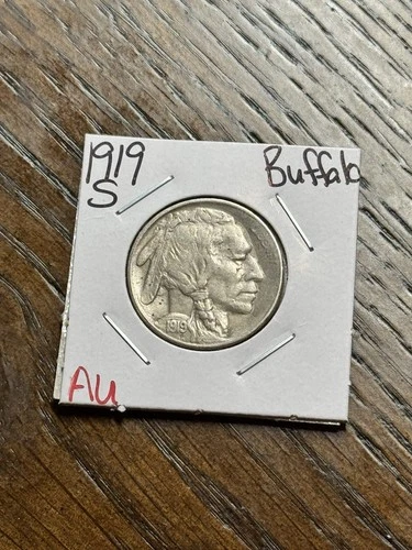 1919 S Buffalo Nickel AU About Uncirculated Better Date US 5c Type Coin (18165)