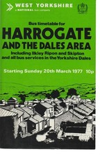 WEST YORKSHIRE BUS TIMETABLE BOOK HARROGATE MAR 1977