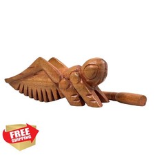 Handmade Wooden Cricket Guiro Percussion Instrument 6" Brown