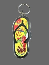Vintage Hawaii Flip Flop Floral - Bird Of Paradise Keychain Sandal Flip Flop