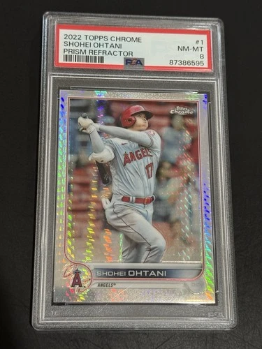 2022 Topps Chrome - Shohei Ohtani #1 Prism Refractor - PSA 8 - Angels - Dodgers