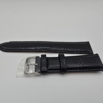 Lucien Piccard Watch Strap Band Black Leather 22mm