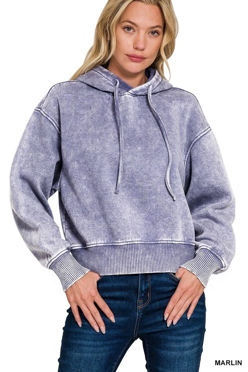 Acid Wash Fleece Hoodie - Marlin - M
Opens in a new window or tab