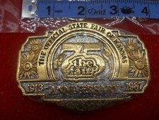 1986 Kansas State Fair Belt Buckle Gold  Silver Plated