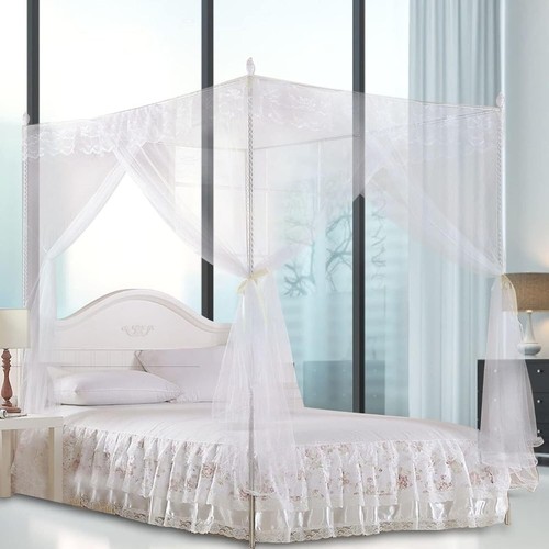 Bettvorhang Betthimmel Weiß Polyester Luxus Prinzessin DREI Seitenöffnungen B... - Bild 3 von 11