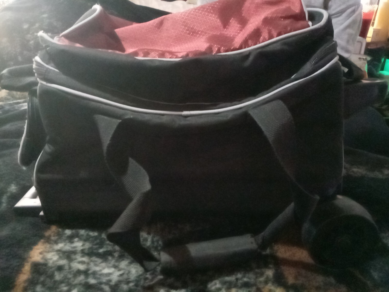 Roto Grip 2 Ball Roller Bowling Bag with Wheels Handle Color Black/Red