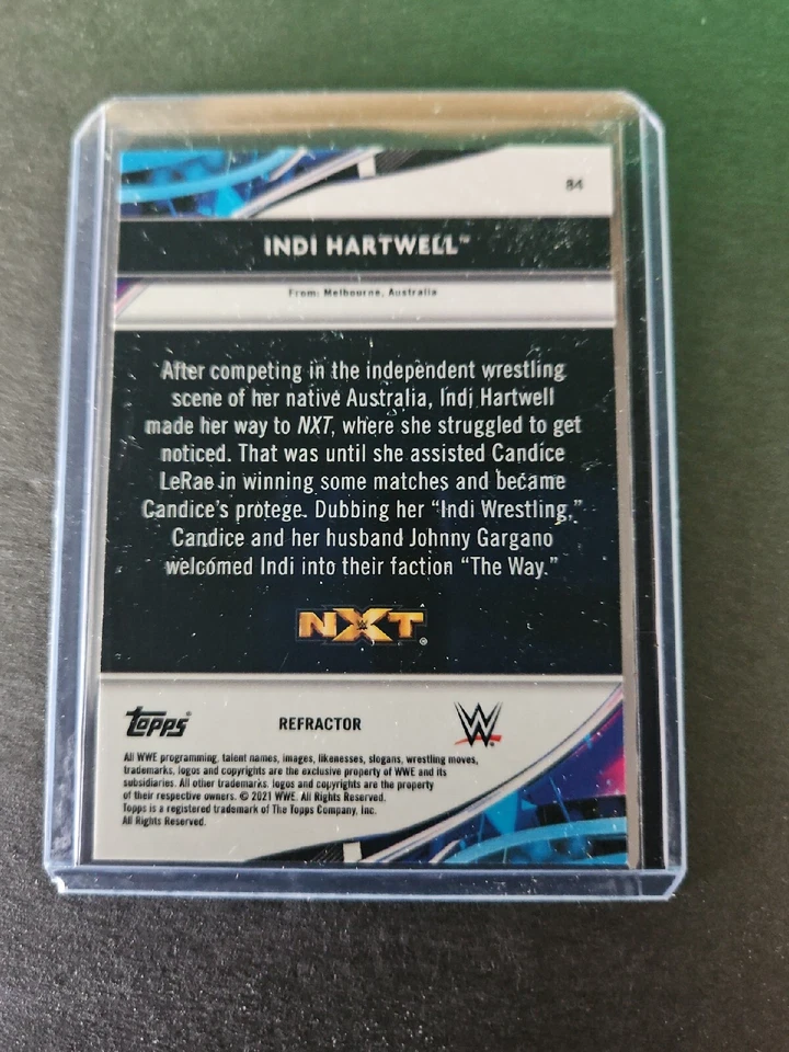 2021 Topps Finest WWE  INDI HARTWELL REFRACTOR RC Rookie #84 - Image 2 of 2