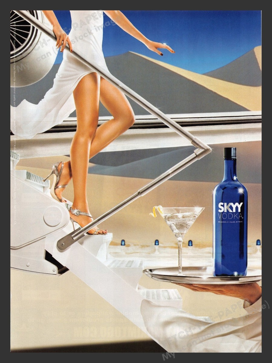 2000s Skyy Vodka #43 Dubai Sexy Legs Hair Plane Print