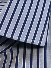HUGO BOSS Mens Dress Shirt 15.5 34 BLUE STRIPE Cotton