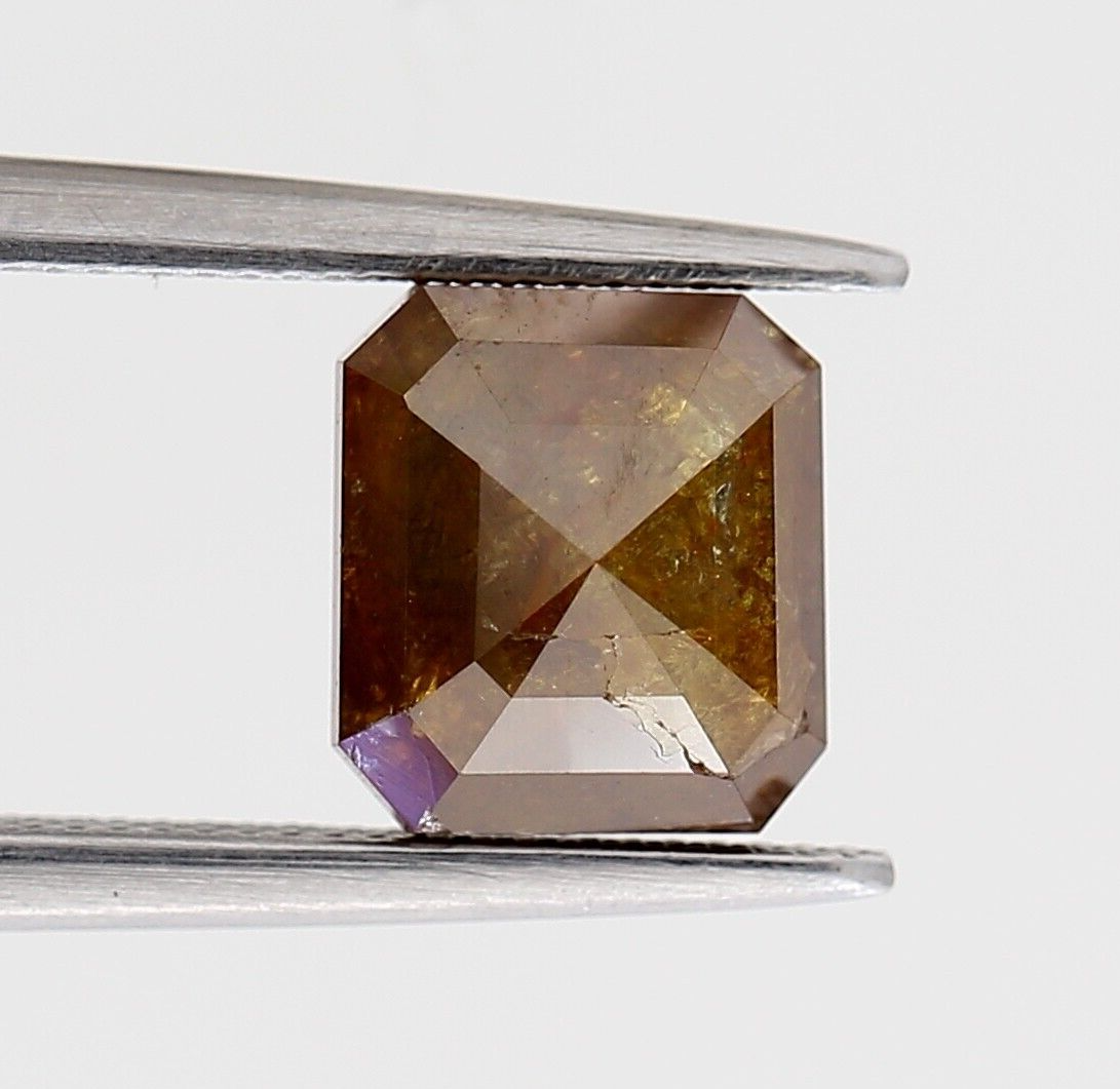 BIG NATURAL DIAMOND BROWN RADIANT BRILLIANTCUT TO MAKE VALENTINE DAY  GIFT