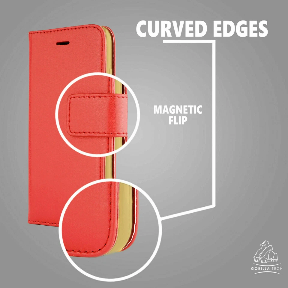 For iPhone 6 Leather Wallet Case With Gorilla Glass Screen Proector Flip Cover - Image 2 of 4