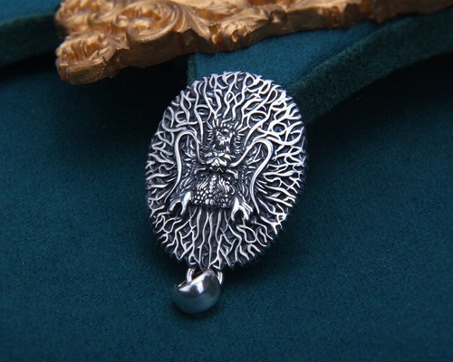 Ciondolo L37 drago testa di drago intrecciato radice creatura mitica argento sterling 925 - Foto 5 di 6