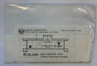 HERALD KING HO DECAL-DELAWARE & HUDSON/D&H WIDE VISION CABOOSE-RED-YEL LET C-341