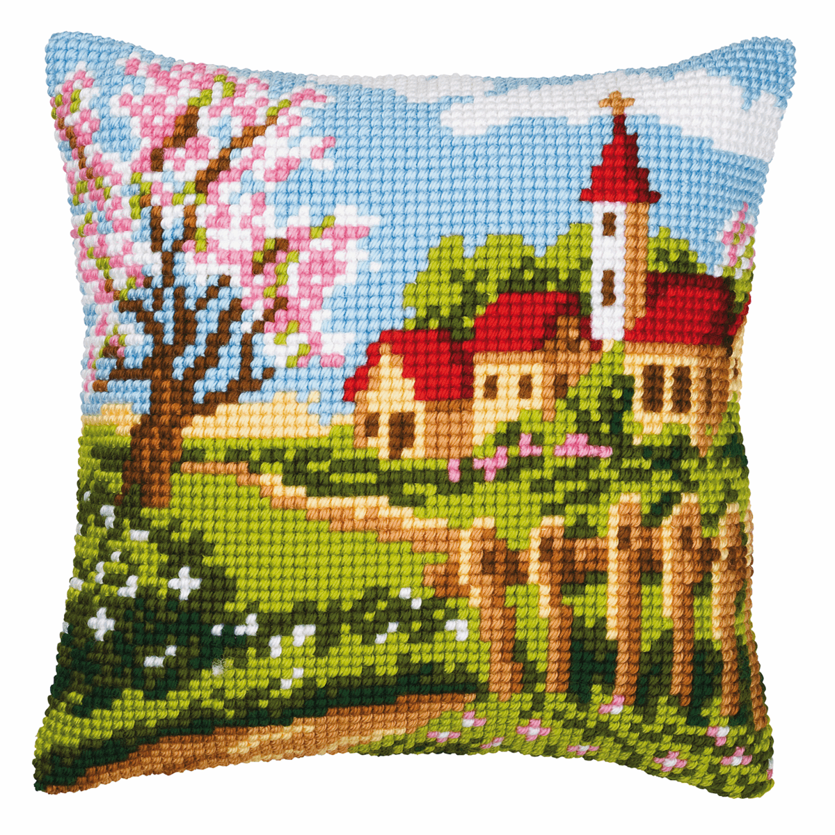B&Q - Cushion ChurchCross Stitch Kit: Cushion: Country ChurchVervaco - Image 3
