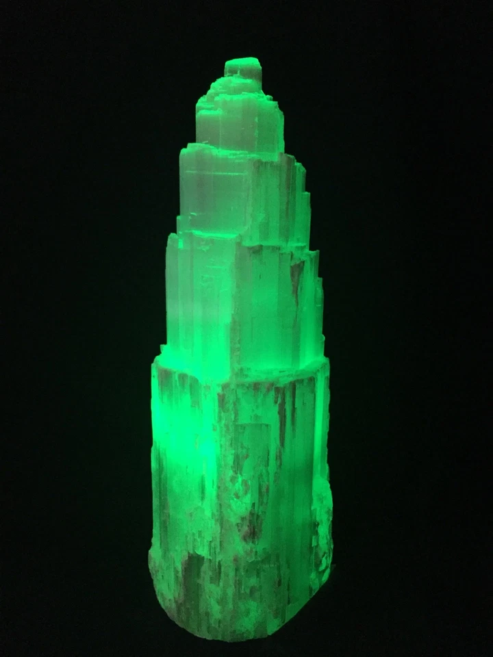 Lámpara de Selenita Grande de 10" Lámpara de Cristal Tallado Lámpara de Selenita Multicolor Lámpara de Torre. Foto 4 de 4