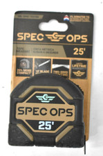 Spec Ops 25' Tape Measure 1-1/4" Double Sided Blade SPEC-TM25 Tools Black/Tan