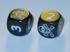 SKULL DICE VINTAGE 1988 NICE DICE COMPANY KOPLOW GAMES INC SET of 2 MADE IN USA
