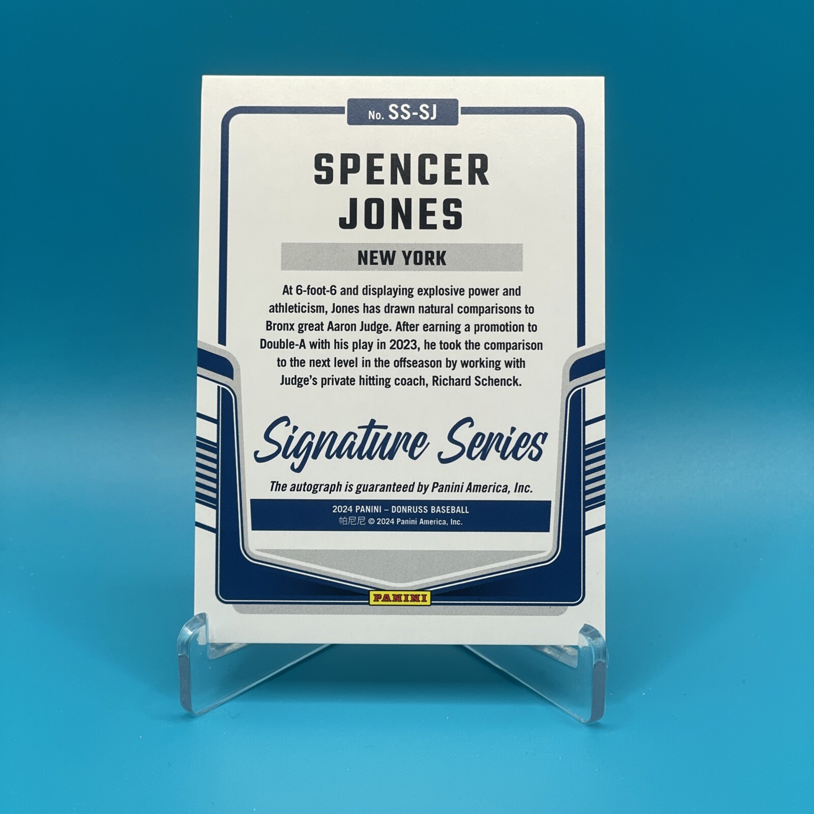 2024 Donruss Baseball - Spencer Jones - Red Signature Series Auto 08/99