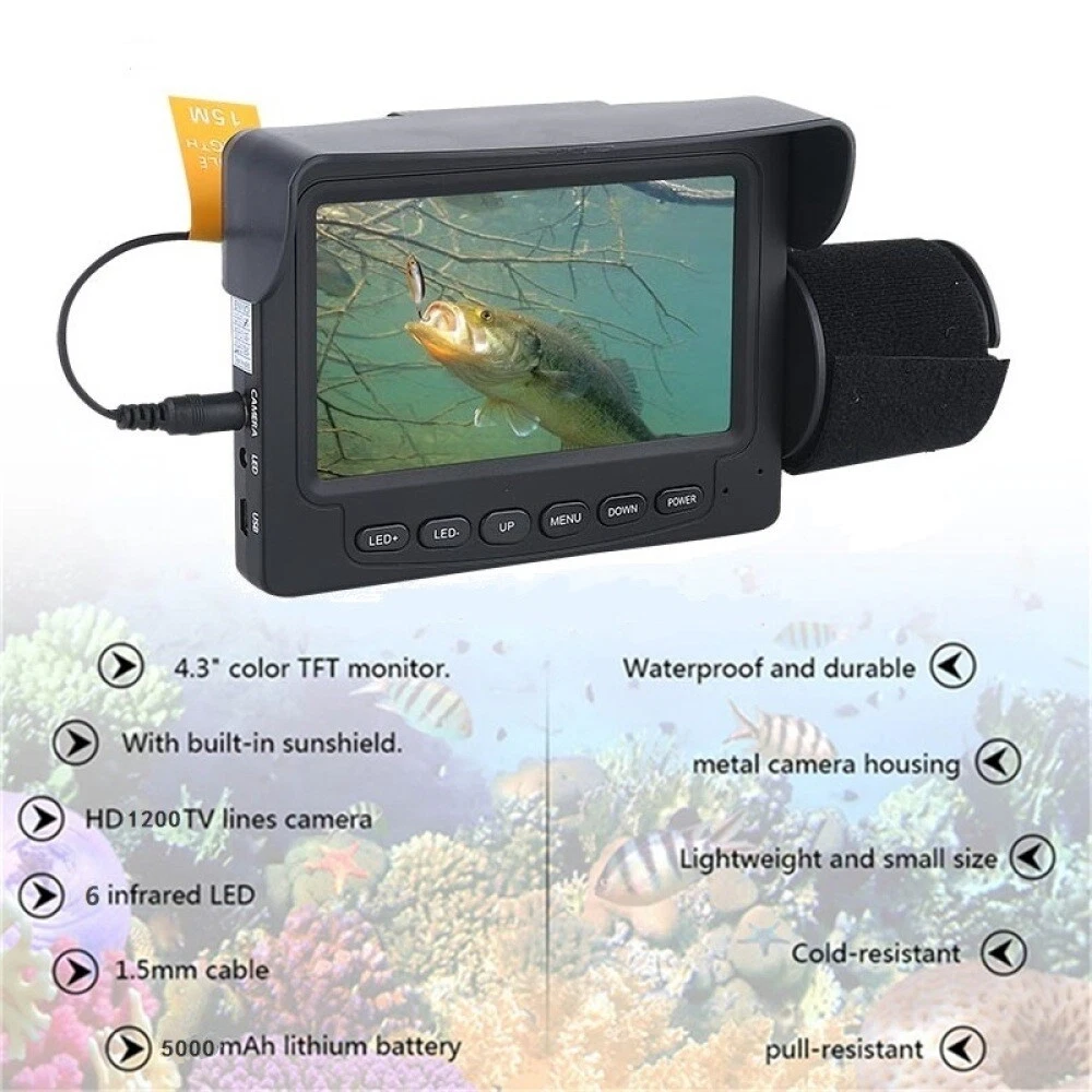 4.3 Inch 15M Monitor Fish Finder Underwater Ice Fishing Camera for Ice  Fishing