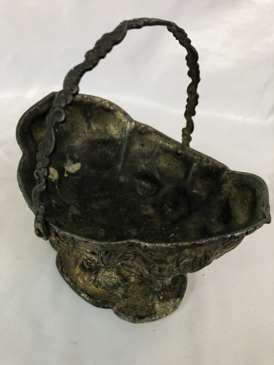 Antique Silver Basket on Stand with Handle Made in Japan HEAVY | eBay