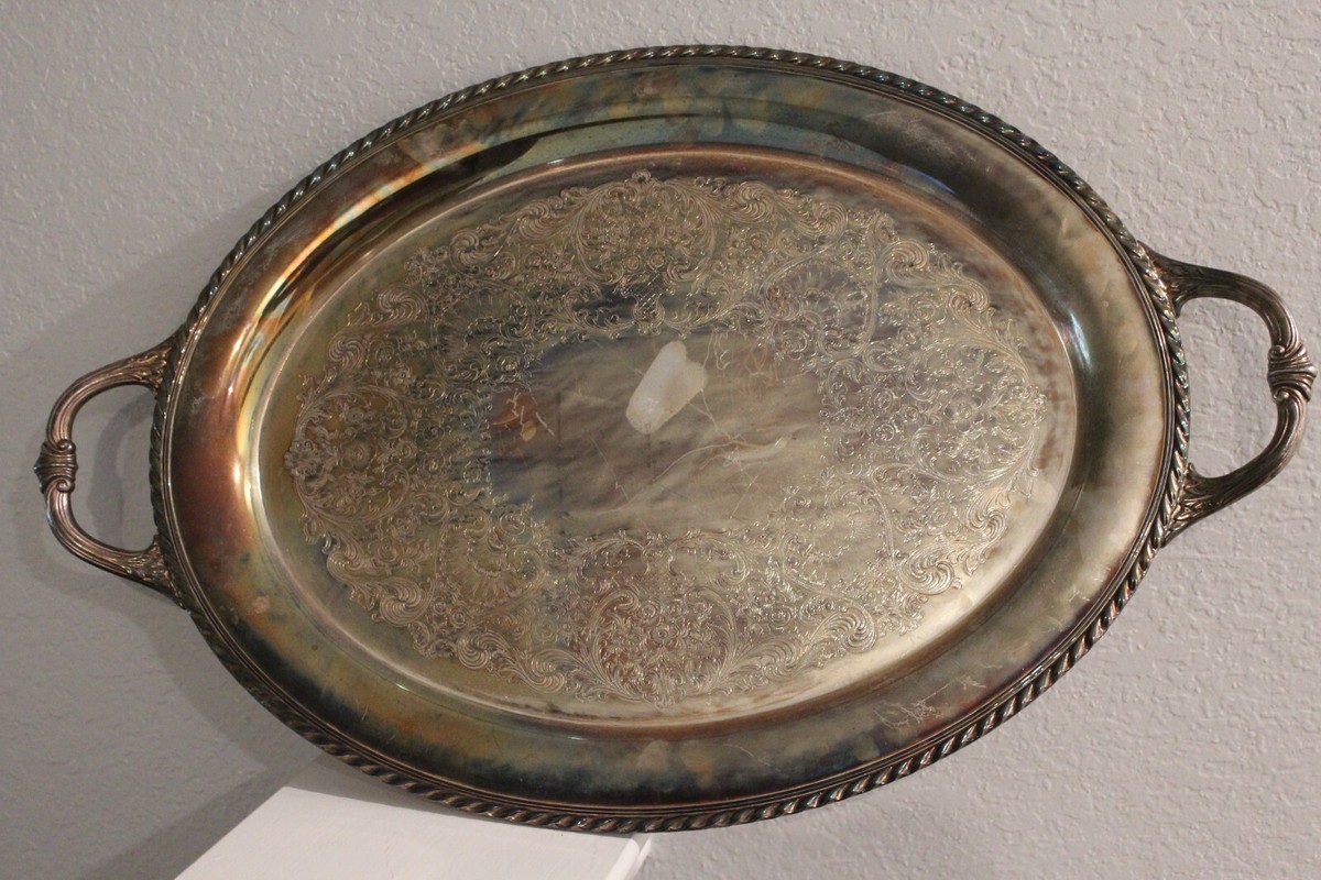 Wm. Rogers 481 Silver Tray Handles - Vintage heavy - beautiful