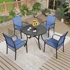 5 Pieces Patio Furniture Set Outdoor Dining Set with 5 Chairs & 42" Round Table