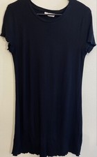 Elodie Black Ribbed Textured Shirt Dress Junior XL Short Sleeve
