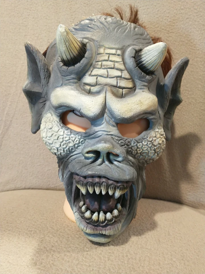 Beast Devil Mask Adult Scary Demon Halloween Rubber Mask Vintage - Image 2 of 4