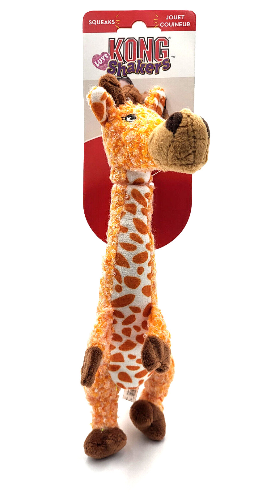 Kong Shakers Luvz Giraffe Small Squeaky Plush Shake Dog Toy 