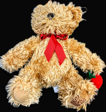 Russ Berrie 10 Valentine Bear Berry Plush Bear holding plush Strawberry