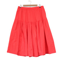 Abercrombie Fitch Tiered Midi Skirt Size Large Coral Preppy Colorful Beach Boho