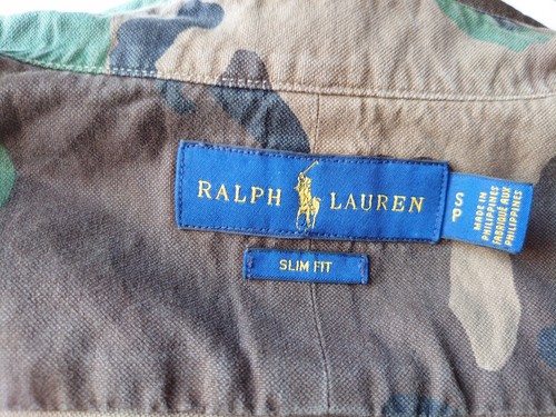 Polo Ralph Lauren Slim Fit Camo Army Military Camouflage Size S Button Up Shirt - Picture 6 of 6
