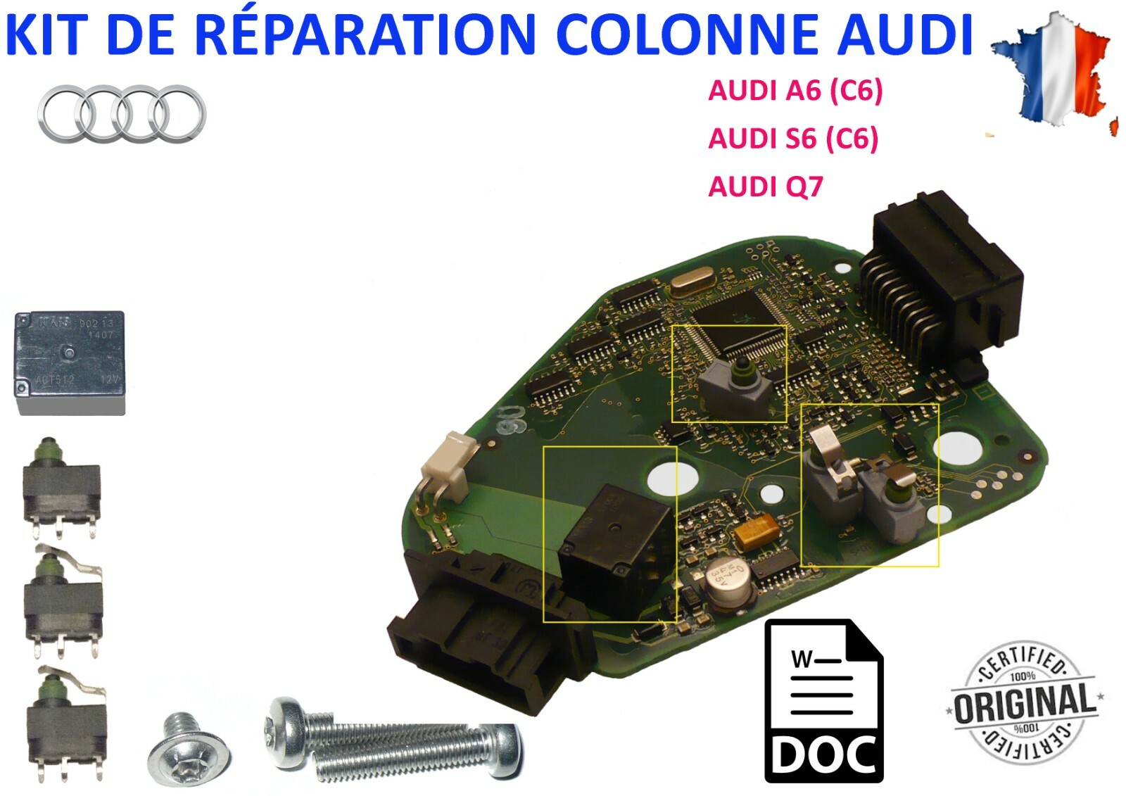 Kit réparation verrou colonne direction ELV J518 pour Audi A6 et Q7
