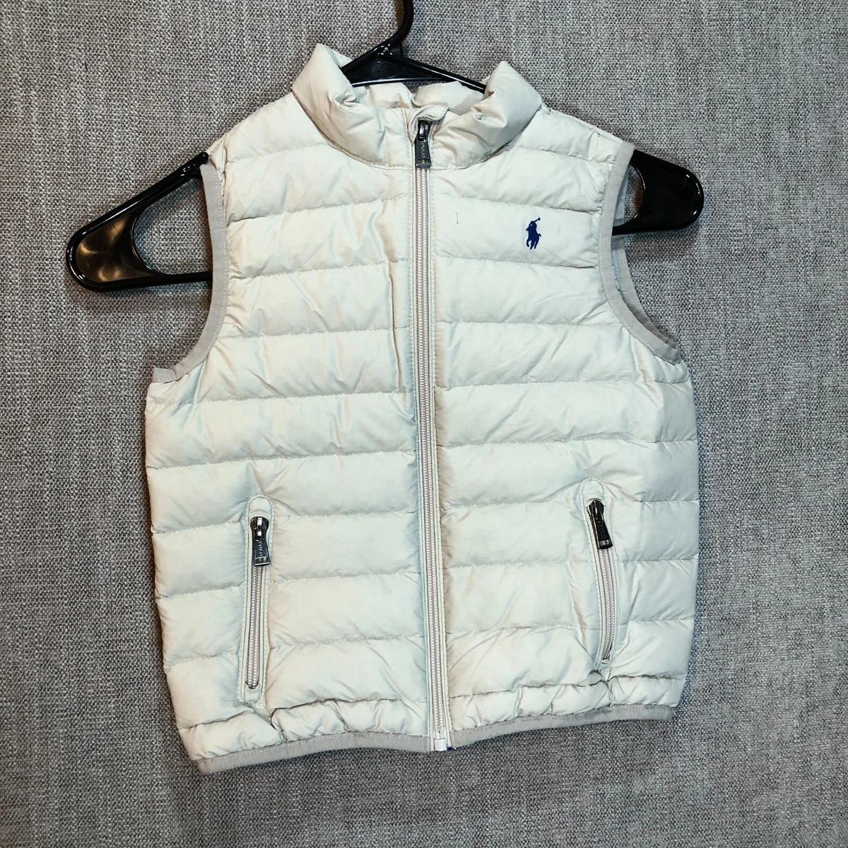 Polo Ralph Lauren Puffer Jacket Girls 5 Gray Blue Sleeveless Zip Up Vest  Pony | eBay