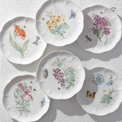 Lenox Butterfly Meadow Set Zuppiera E Mestolo In Porcellana Multicolore - Lavabile In Lavastoviglie - 3