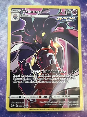 malamar pokemon card price VMAX 198/192 Secret Rare Near Mint Evolves from Malamar V Type Malamar TG06/TG30 Full Art NM/M