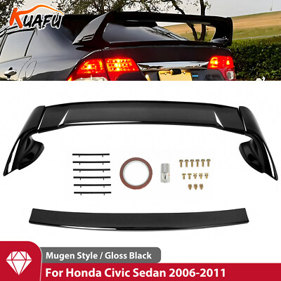 #ad For 06 11 Honda Civic Seden Gloss Black Rear Trunk Spoiler Wing JDM Mugen Style $55.20